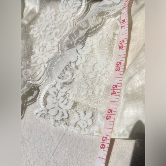 vtg maidenform negligée lace set nightgown robe silky union made usa ivory sz. s - Picture 16 of 16